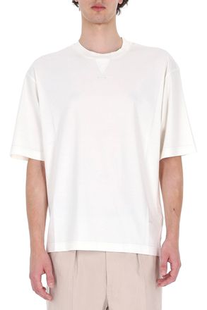 Herno White Knit-Effect Cotton T-Shirt