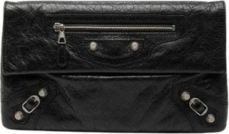 Balenciaga Pre-owned Clutches, female, Black, Size: ONE SIZE Pre-owned Motocross Envelope Clutch