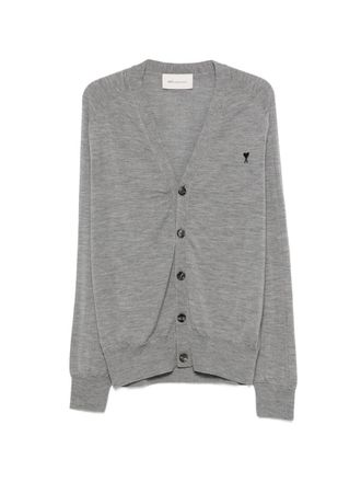 Ami Grey V-Neck Button Cardigan