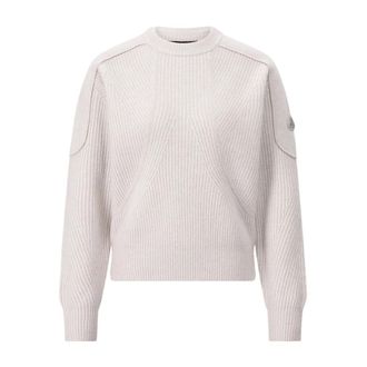 Moose Knuckles Round-neck Knitwear, female, Beige, M, Wool Knit Jumper Comfort Style