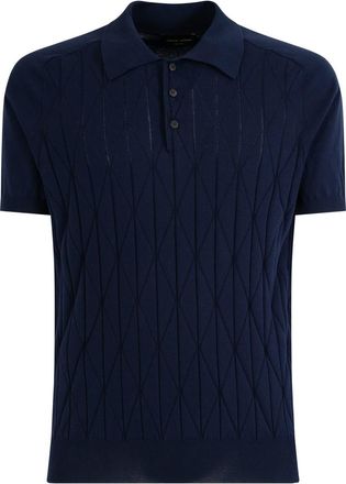 Roberto Collina Diamond Pattern Cotton Polo Shirt Clothing
