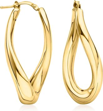 Ross-Simons Italian 14kt Yellow Gold Twisted Hoop Earrings