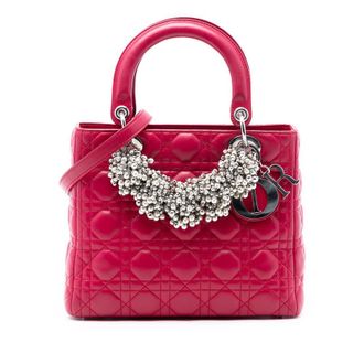 Dior Pre-owned Dior Medium Lambskin Cannage Pearl Lady Dior Ladies KJ0BLFHI15DL083N