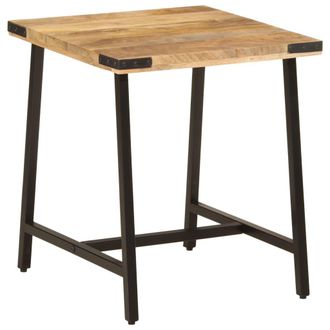 vidaXL Vidaxl - Mesa Auxiliar De Madera Maciza De Mango Y Hierro 45x45x50 Cm
