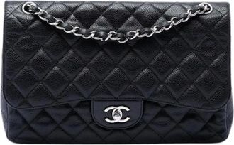 Chanel Borsa a spalla Chanel Pre-owned in caviale trapuntato con doppia patta - - Pre-owned - Donna - Nero - ONE SIZE