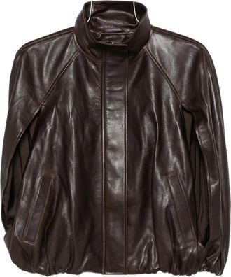 SIMKHAI Leather Cape Jacket