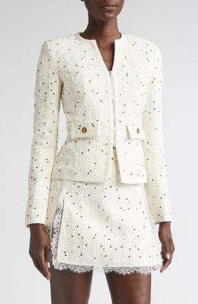 Giambattista Valli Polka Dot Tweed Jacket in Ivory at Nordstrom, Size 4 Us