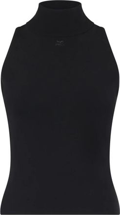 Courr&egrave;ges High-neck Mouwloze Top - Dames - Tops zonder mouwen - Zwart - M - Tops