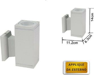 Trade Shop Trade Shop Traesio - Trade Shop - Applique A Parete Per Esterno Giardino Ip55 Lampada Lampadina Attacco Gu10 - Grey