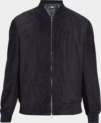 Brunello Cucinelli Men & apos;s Suede Blouson Jacket