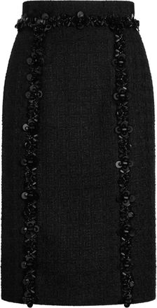 Dolce & Gabbana bead-embellished pencil skirt - women - Virgin Wool/Polyamide/Elastane/Polyamide - 38 - Black