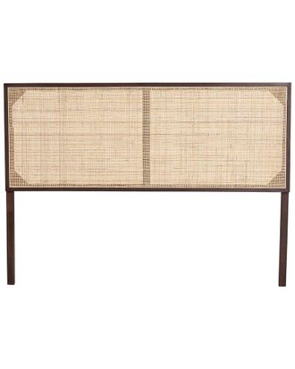 Baxton Studio Aurelia Modern Bohemian Bayur Wood & Rattan Queen Size Headboard