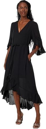 Tommy Bahama Willow Cove Long Sleeve Maxi Dress Womens Dress Black : XS (US 2), Polyester