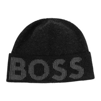 HUGO BOSS Accessories, male, Black, ONE SIZE, Mens Beanie Hat Autumn/Winter Collection