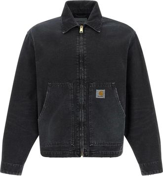 Carhartt Work in Progress Jassen, Heren, Zwart, XL, Denim, OG Arcan Denim Jacket