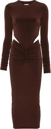 Andamane Kleedjes, Dames, Bruin, S, Heloise Cut Out Midi Jurk