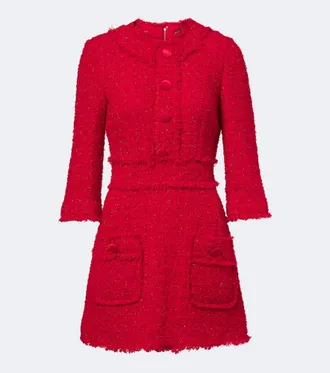 Dolce & Gabbana Cotton-blend boucl&eacute; minidress