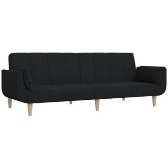 vidaXL Vidaxl - Sof&aacute; Cama De 2 Plazas Con Dos Almohadas Tela Negro