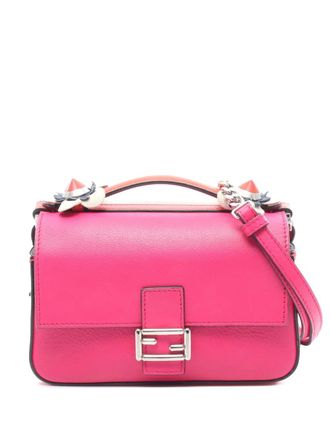Fendi 2010-2025 Micro Bicolor Leather Flowerland Double Baguette satchel - women - Calf Leather - One Size - Pink