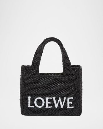 Loewe x Paulas Ibiza Font Logo Mini Tote Bag in Raffia