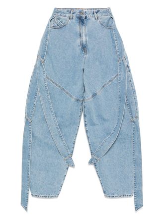 The Attico Womens Wide-Leg Denim Jeans