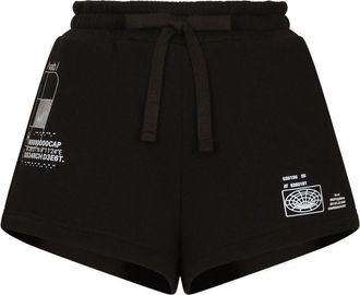 Dolce & Gabbana coordinate-print cotton shorts - women - Cotton - 40 - Black