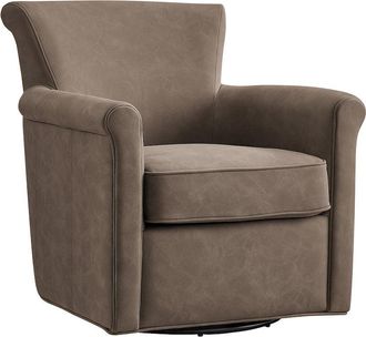 Comfort Pointe Winton Faux Leather Swivel Accent Chair - Espresso