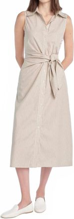 Favorite Daughter The Good Behavior Dress In Soft Taupe Stripe
