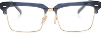 Miu Miu Eyewear rectangle-frame glasses - women - Metal/Acetate - 54 - Blue
