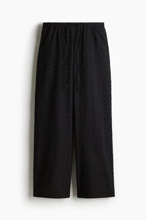 H&M Kordelzughose mit geradem Bein - Schwarz