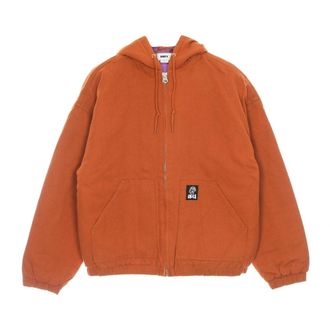 Obey Capuchon Katoenen Canvas Jas Ginger - Heren - Zomerjassen - Oranje - XL - Katoen - Jassen