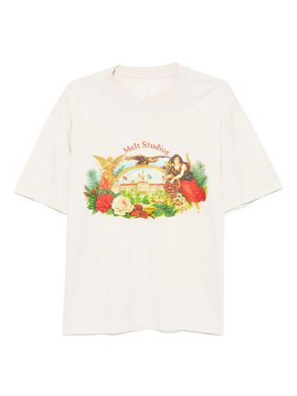 Melt T-shirt con stampa grafica - Toni neutri