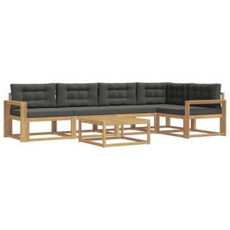 vidaXL Conjunto De Sof&aacute;s De Exterior 6 Pcs Blanco Y Antracita Vidaxl