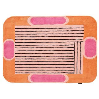 Nazar Rugs Alfombra lana tejida a mano geom&eacute;trica naranja 160x230