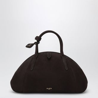 Alaia Brown nubuck top-handle bag