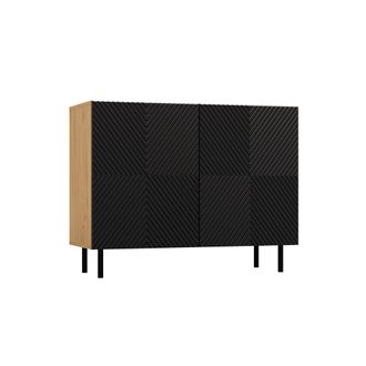 Topeshop Cami - Aparador 2 Puertas Glamour - 100x40x78 Cm - 4 Nichos De Almacenaje - Frentes De Lamas