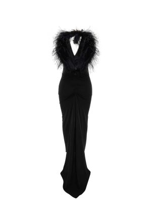Blumarine Lungo Piuma Dress - Black