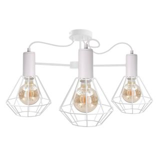Netlighting Lars Multi Arm Semi Flush Ceiling Light White 60cm 3x E27