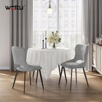 Woltu Woltu Sillas, Juego De 2 Sillas De Comedor, Sillas De Cocina, Chenilla, Gris
