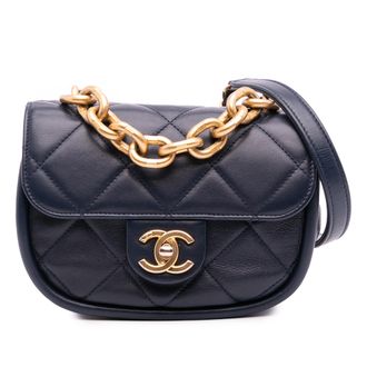 Chanel Gequiltede Leren Schoudertas