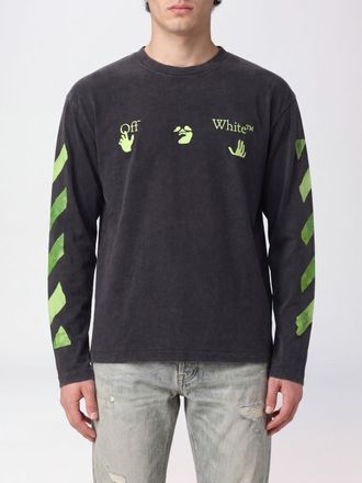 Off-white T-shirt a maniche lunghe in cotone con stampa grafica Arrow