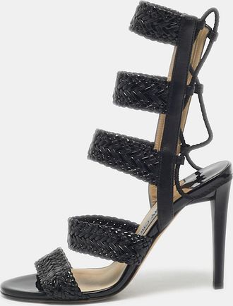 Jimmy Choo London Black Patent And Leather Lima Gladiator Sandals