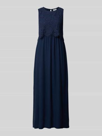 Vila Abendkleid mit Spitze und Rundhalsausschnitt Modell MILINA LACE in Marine, Gr&ouml;&szlig;e 34