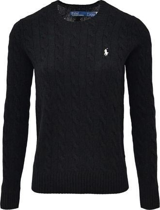 Polo Ralph Lauren Julianna Pullover met Lange Mouwen - Dames - Ronde hals truien - Zwart - L - Wol - Truien & Vesten