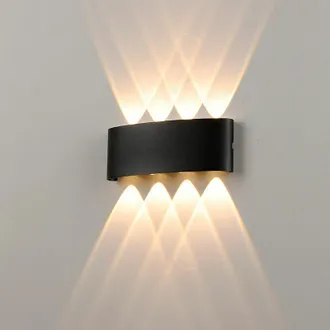 OEM Applique Murale - Led 8 W - Aluminium Negro - Blanco C&aacute;lido 3000 K - Para Sal&oacute;n Dormitorio Pasillo Escalera - 1 Unidad