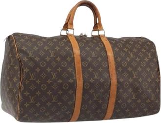 Louis Vuitton Pre-owned Boston Bag - Dames - Vintage Weekendtas - Bruin - ONE Size - Leer - Vintage