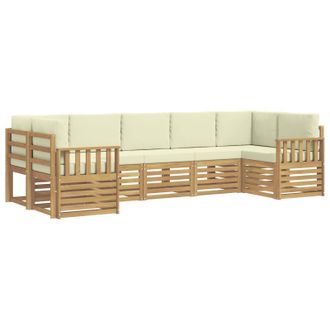 vidaXL Conjunto De Sof&aacute;s De Exterior 6 Pcs Blanco Y Crema Vidaxl