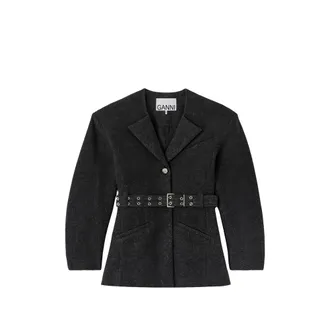 Ganni Belted Wool Jacket
