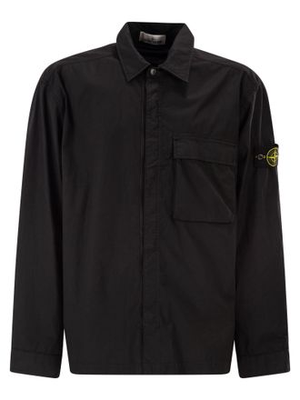 Stone Island Comfort Fit Overshirt With Press Studs
