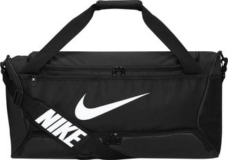 Nike Brasilia Swoosh Training 60L Duffeltas (Zwart/Wit)